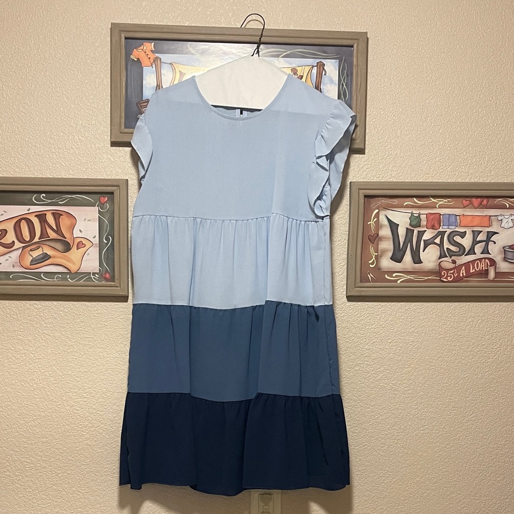 Blue Tiered Dress